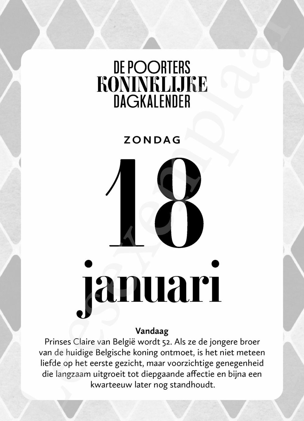 Preview: De Poorters koninklijke dagkalender 2026