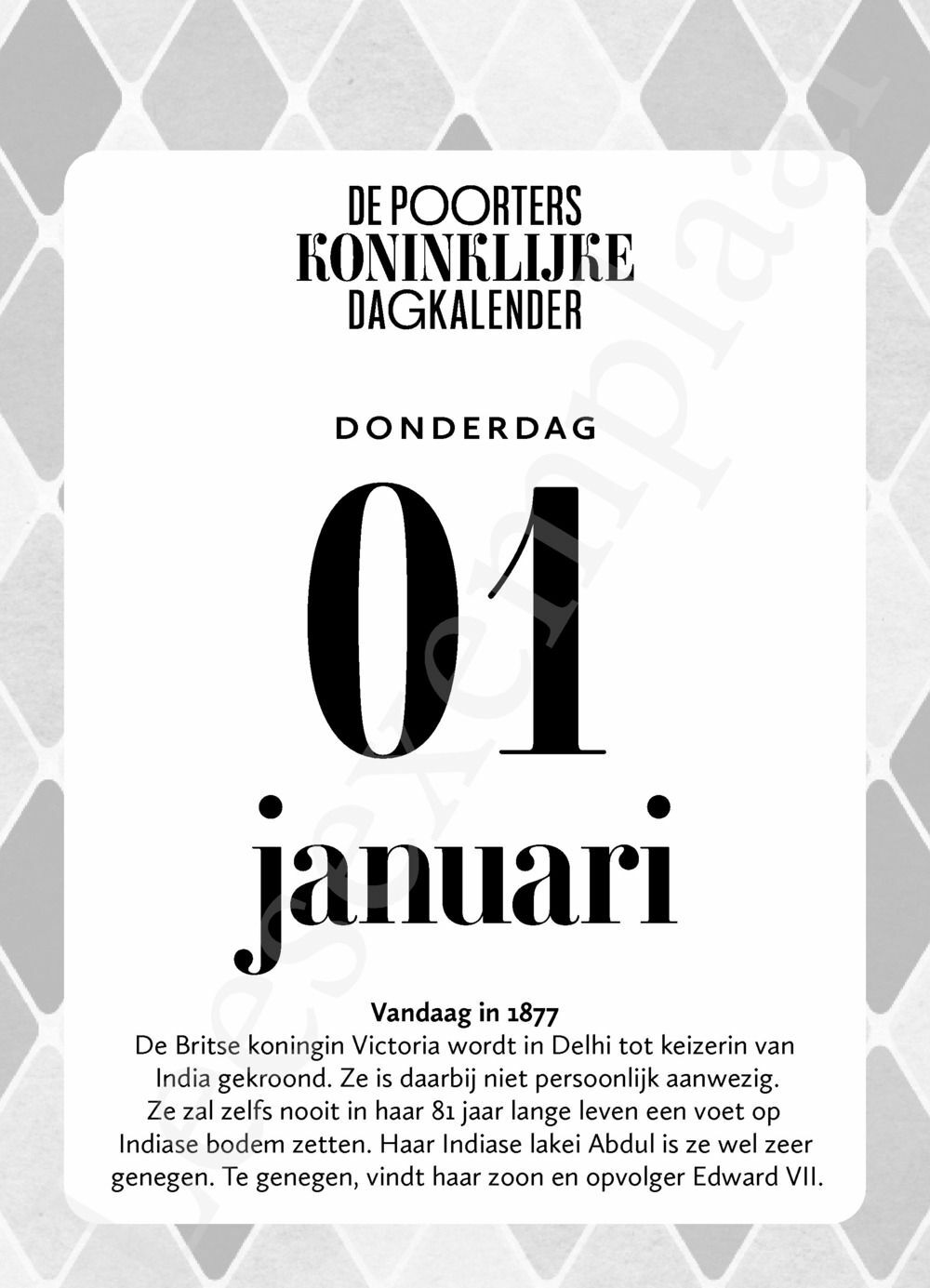 Preview: De Poorters koninklijke dagkalender 2026