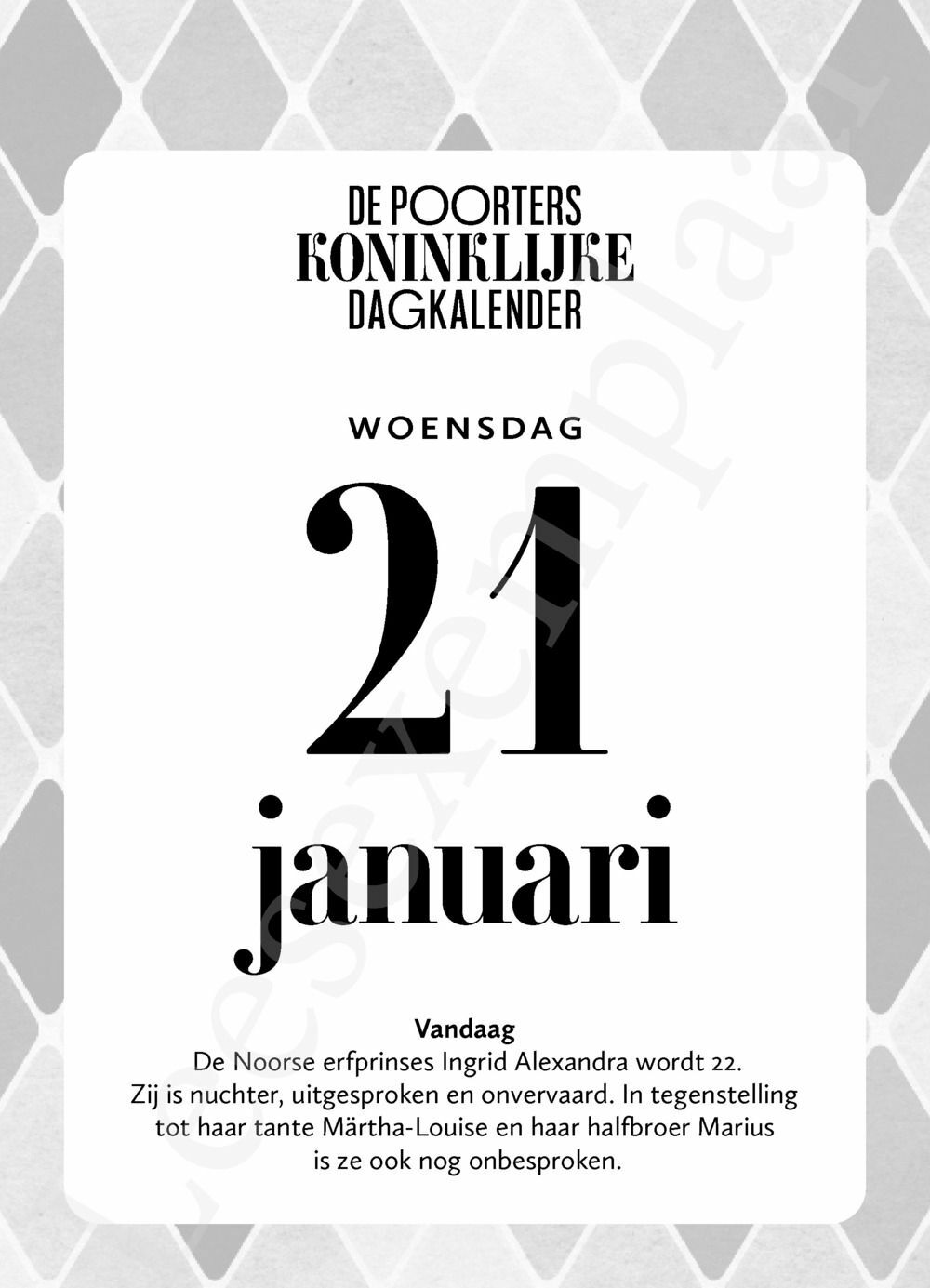 Preview: De Poorters koninklijke dagkalender 2026