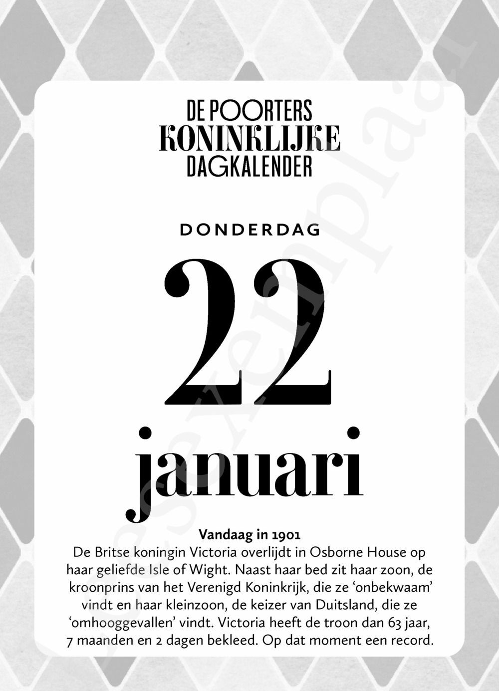 Preview: De Poorters koninklijke dagkalender 2026