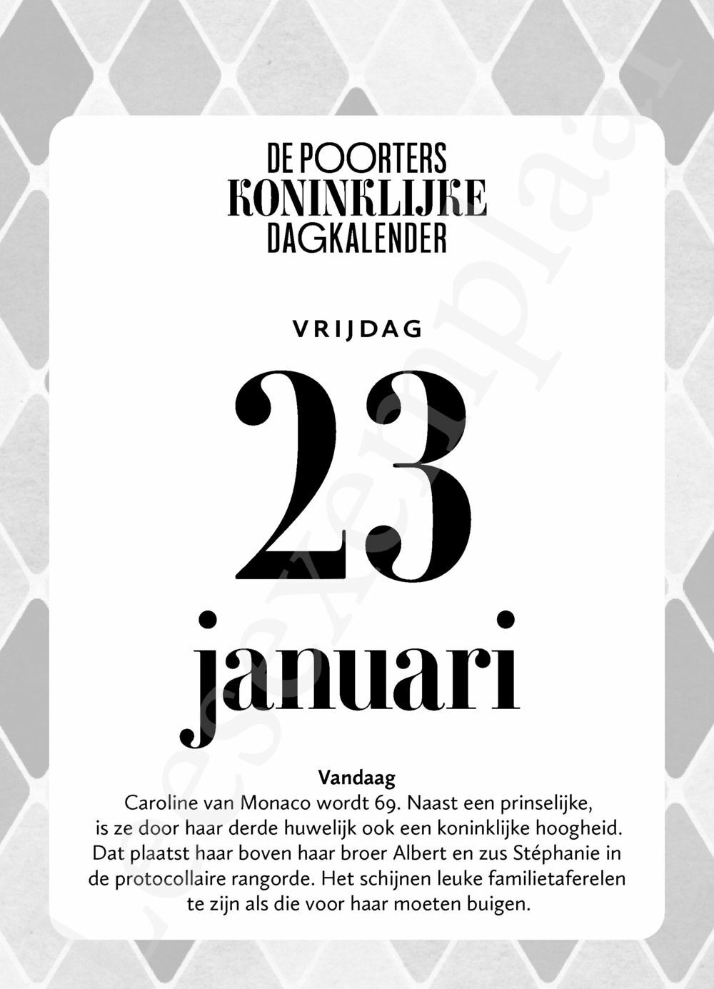 Preview: De Poorters koninklijke dagkalender 2026