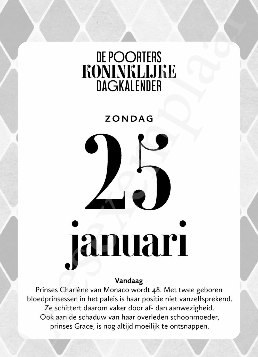 Preview: De Poorters koninklijke dagkalender 2026