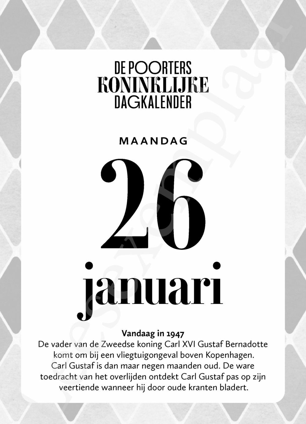 Preview: De Poorters koninklijke dagkalender 2026