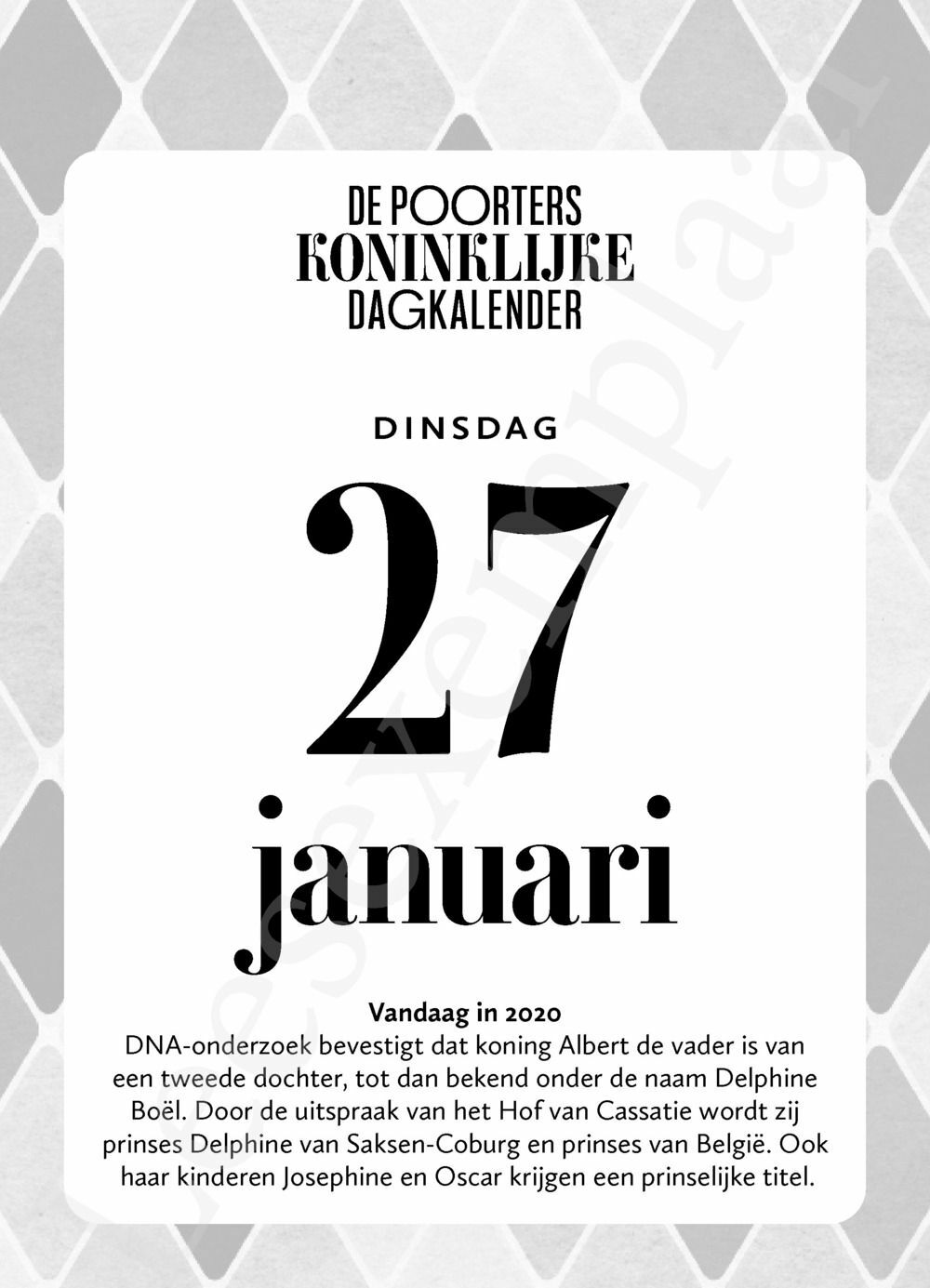 Preview: De Poorters koninklijke dagkalender 2026