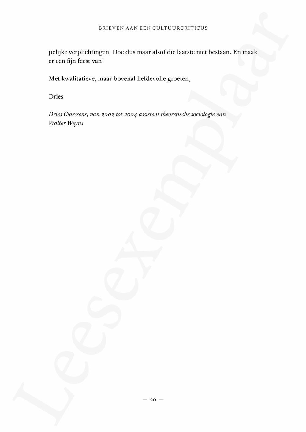 Preview: Brieven aan een cultuurcriticus