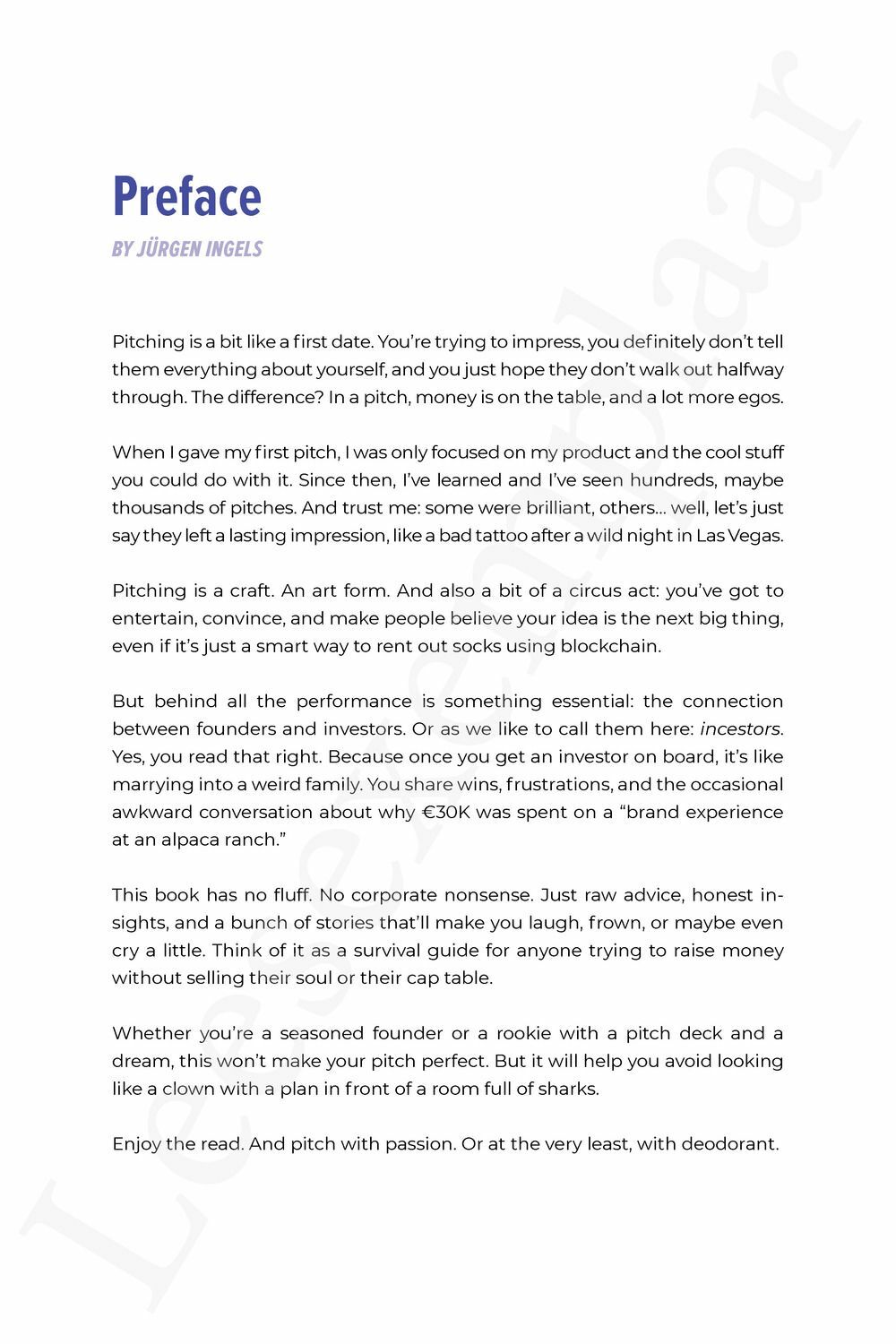 Preview: Investor pitching