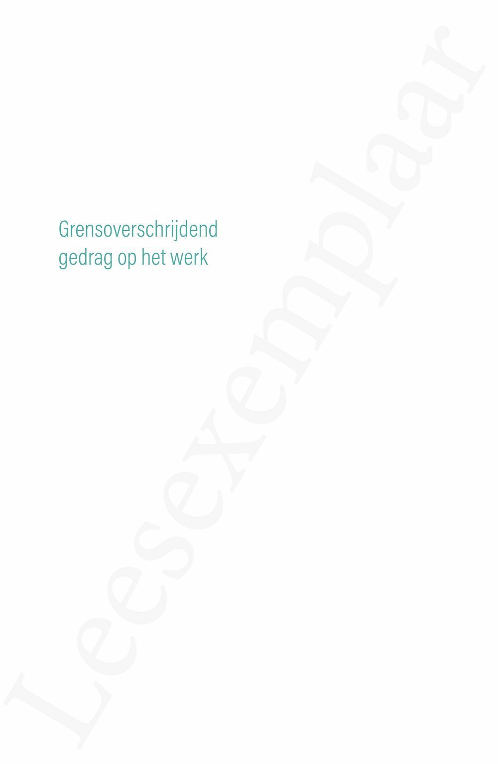 Preview: Grensoverschrijdend gedrag op het werk