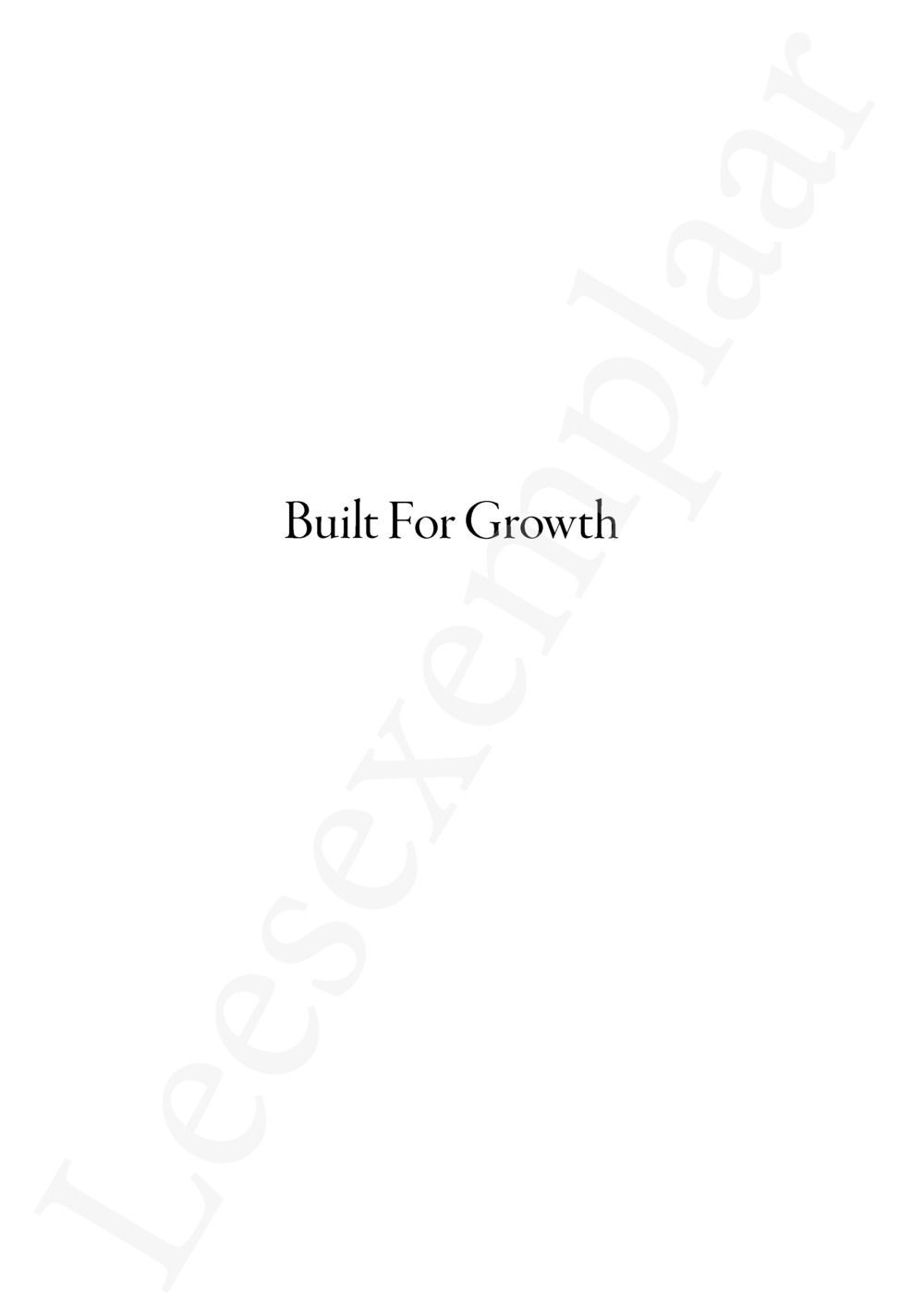 Preview: Built For Growth