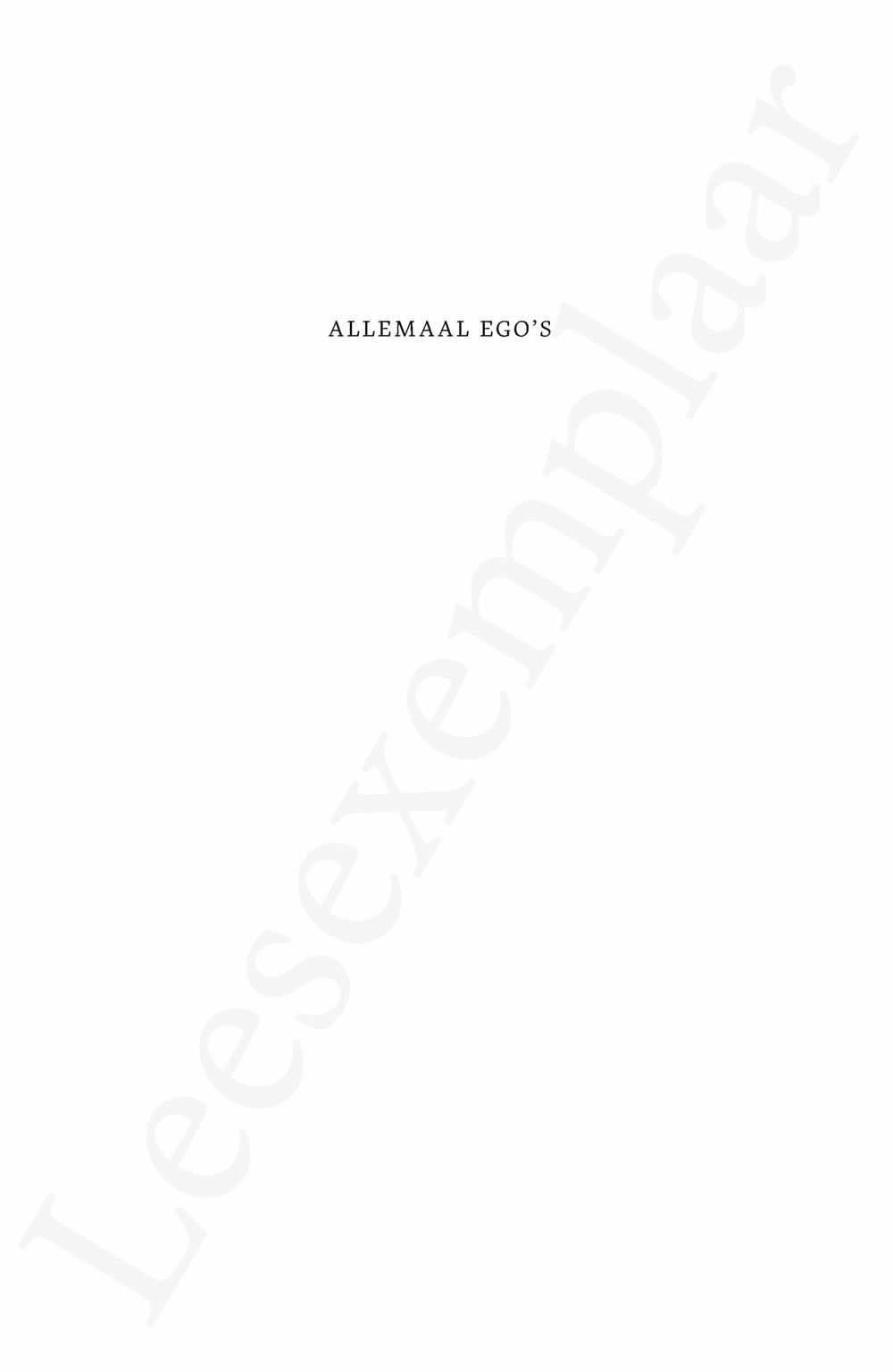 Preview: Allemaal ego's