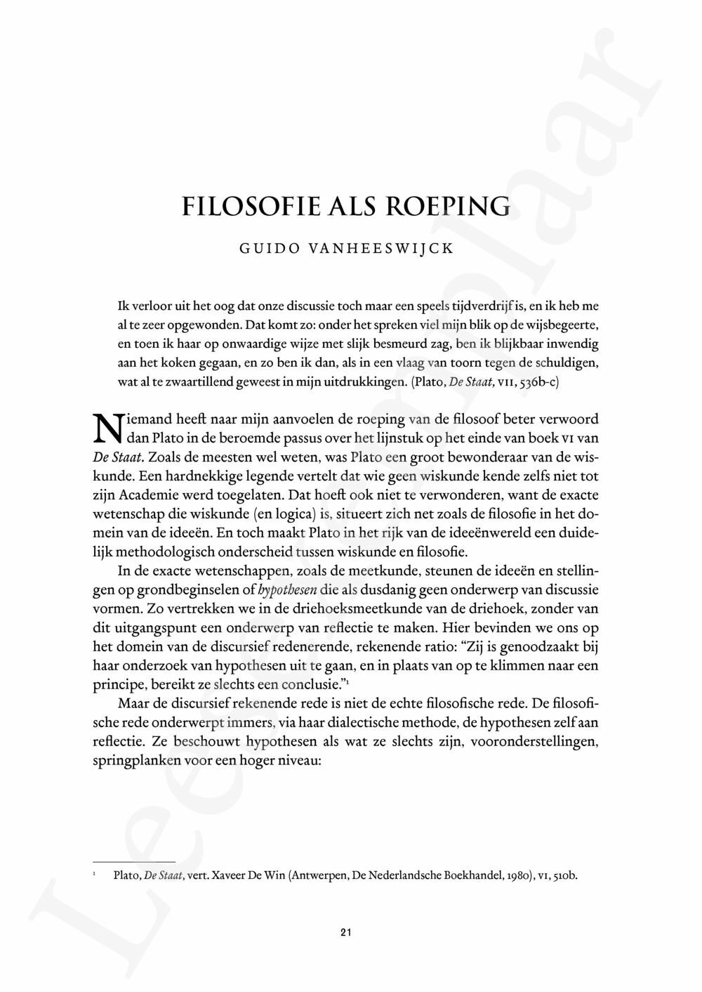 Preview: Filosofie als roeping