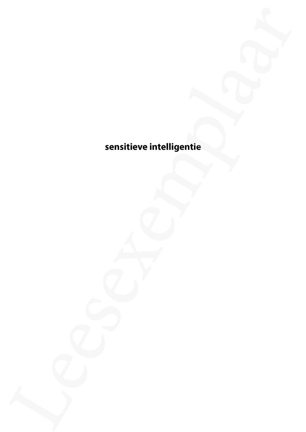 Preview: Sensitieve intelligentie