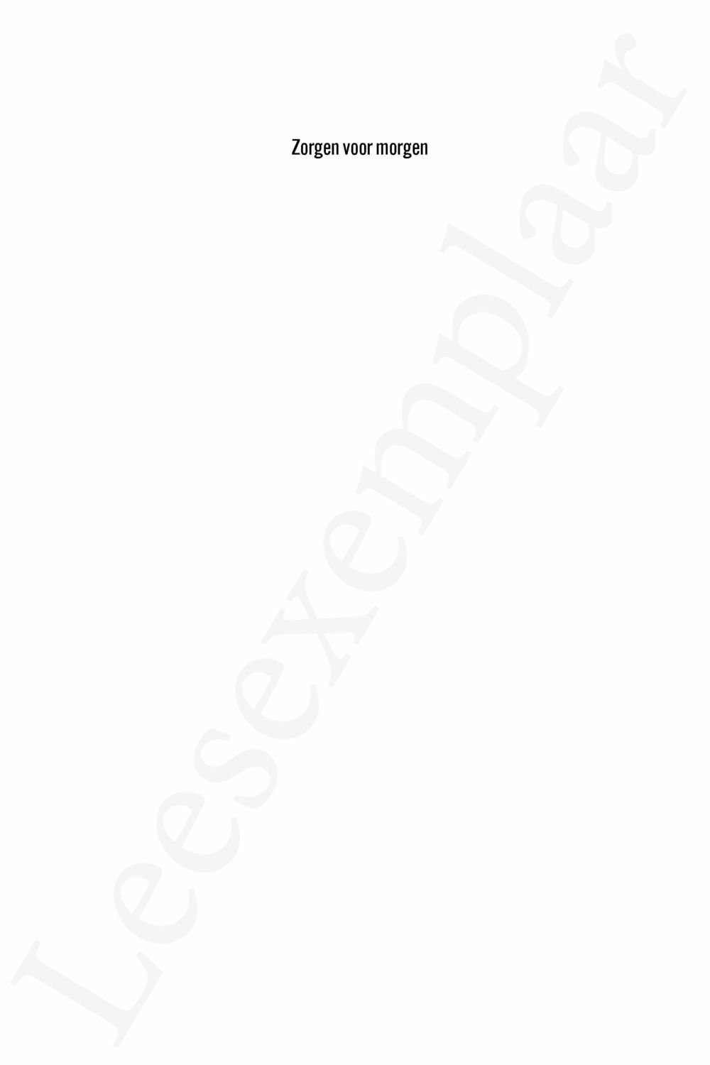 Preview: Zorgen voor morgen