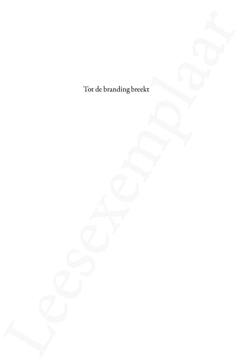 Preview: Tot de branding breekt