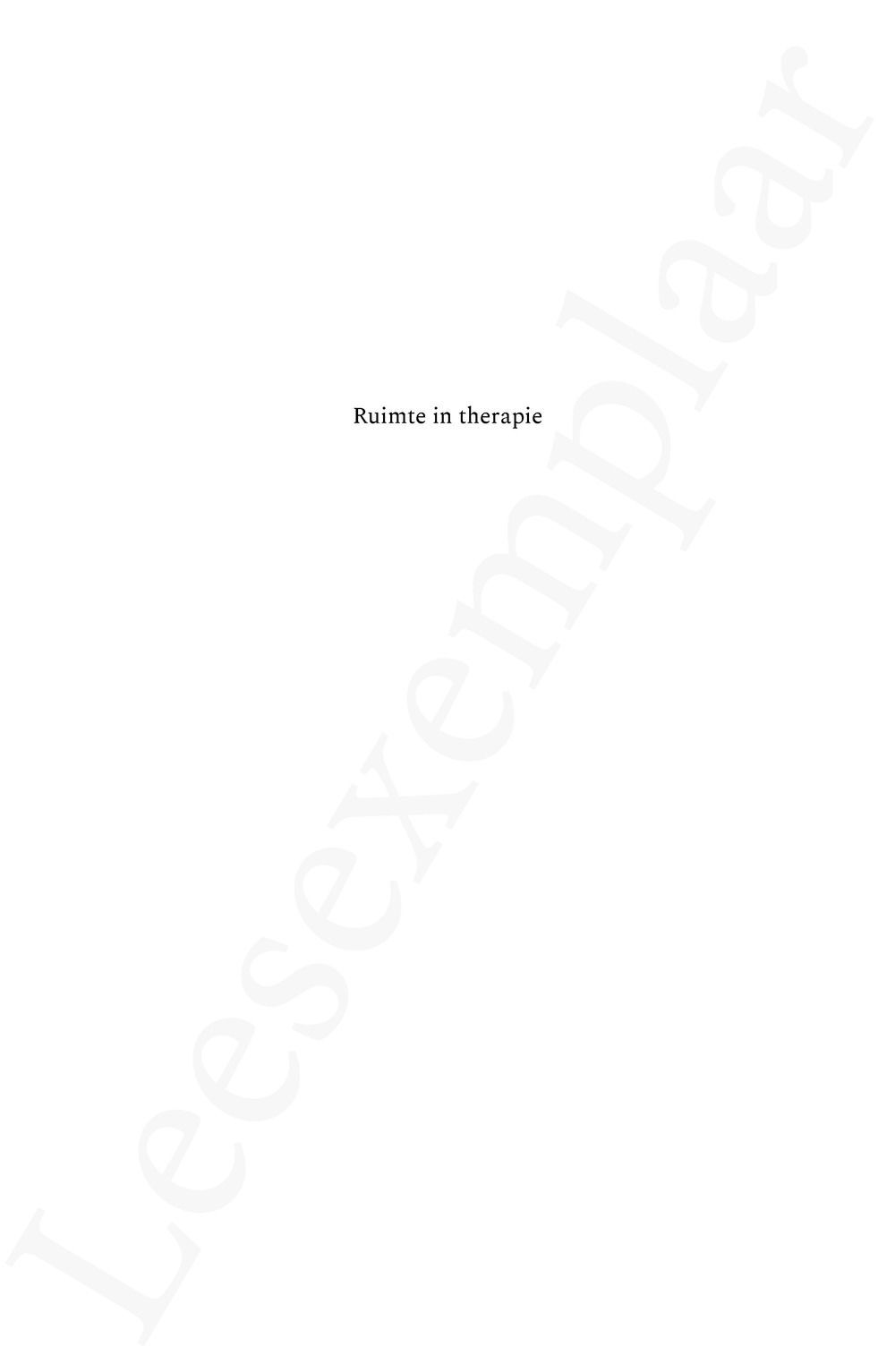 Preview: Ruimte in therapie