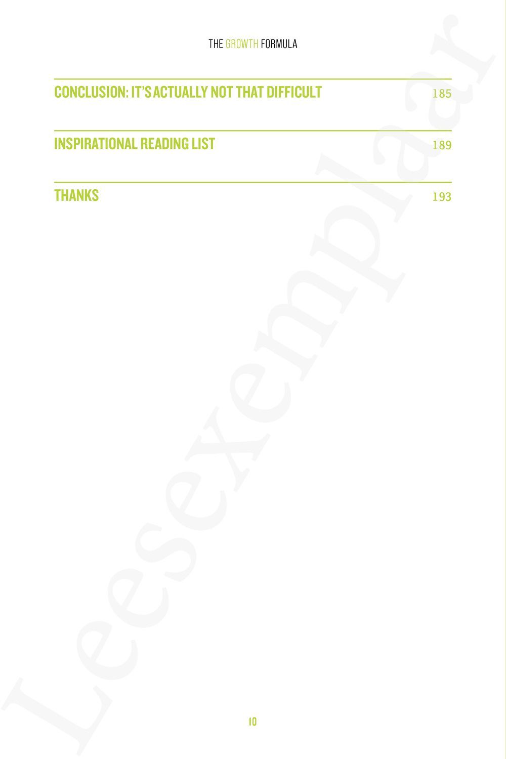 Preview: The Growth Formula