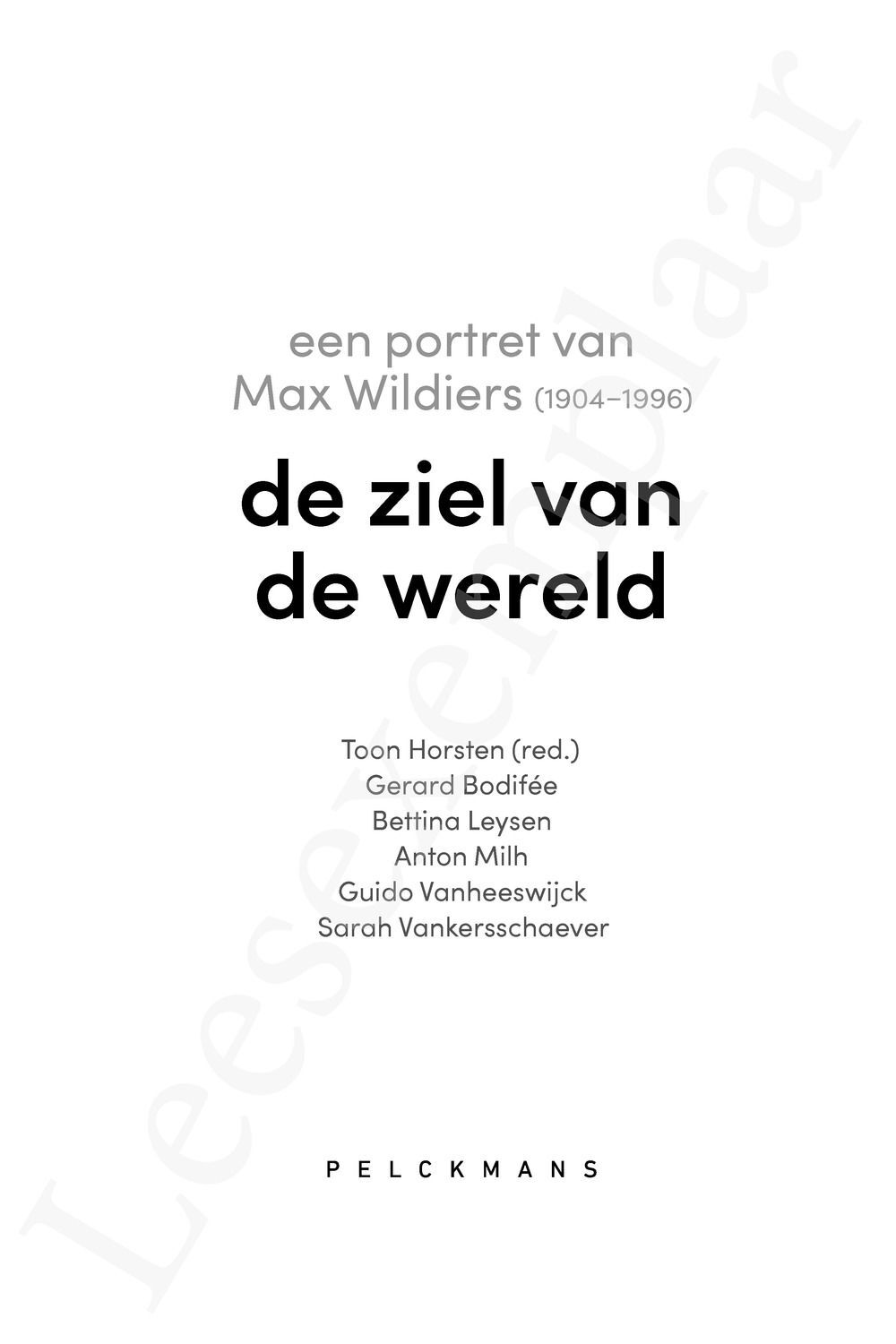 Preview: De ziel van de wereld: een portret van Max Wildiers