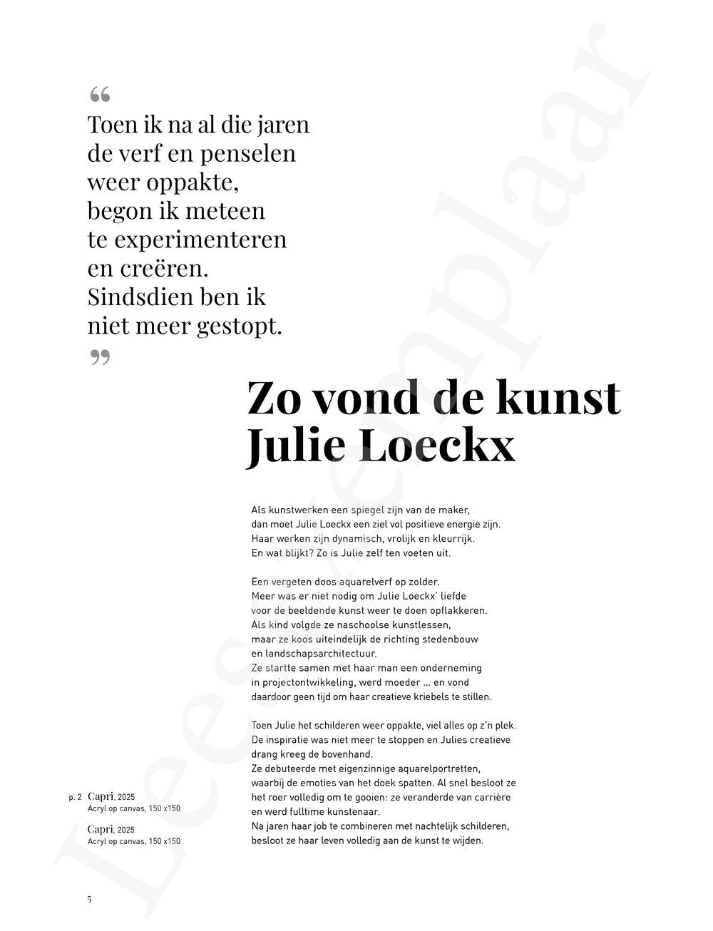 Preview: Julie Loeckx