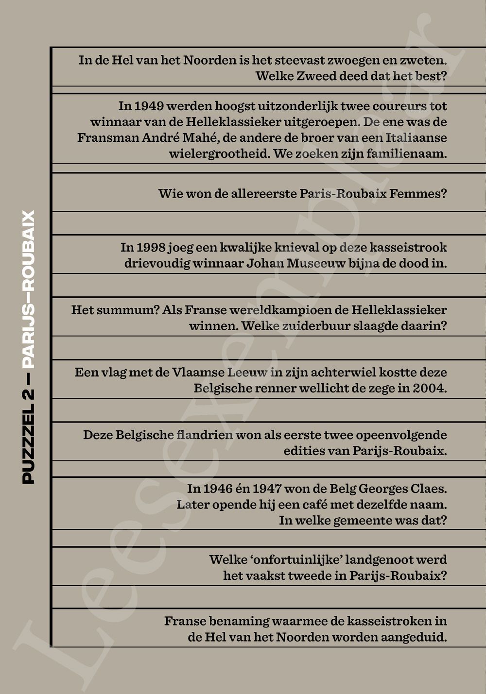 Preview: De quizclub voor de wielerliefhebber