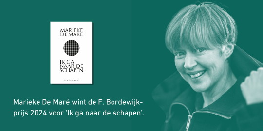 Marieke De Maré wint de F. Bordewijk-prijs 2024 voor haar roman 'Ik ga naar de schapen'