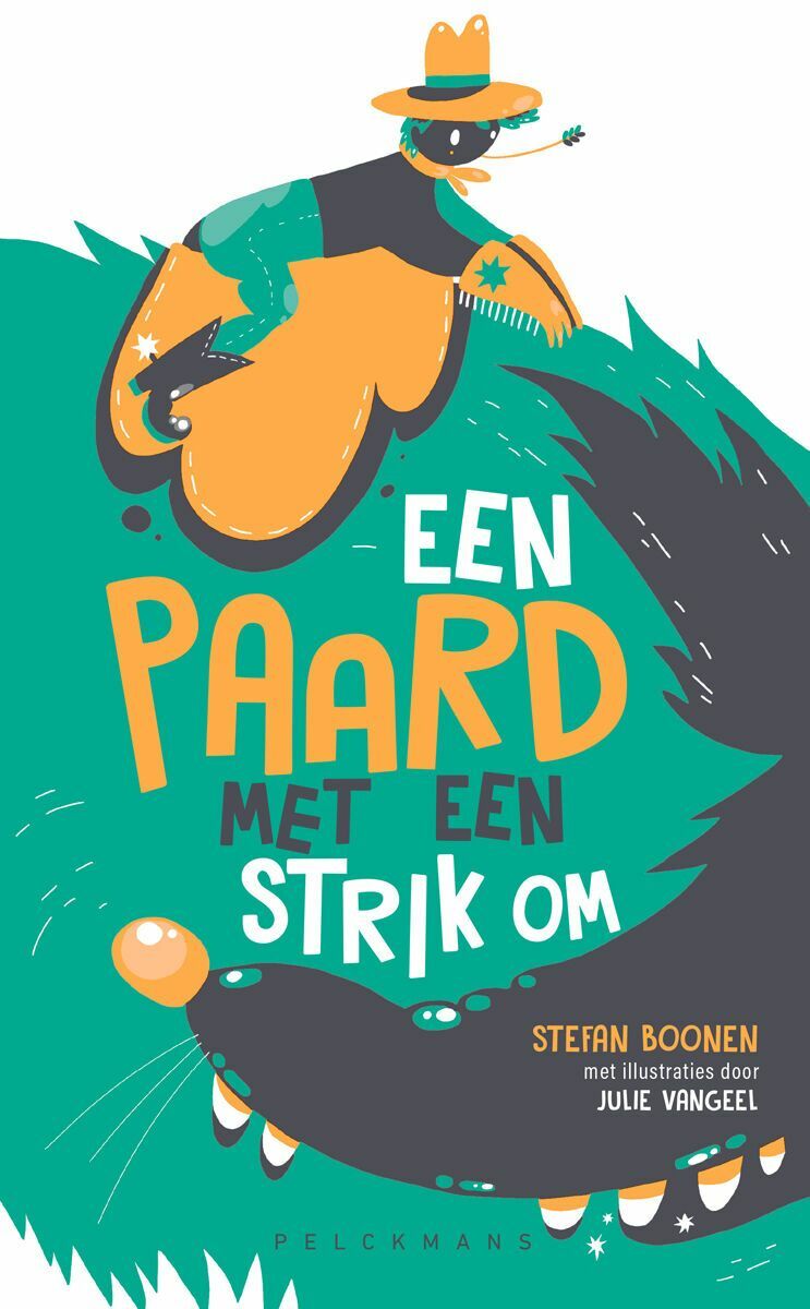 Een paard met een strik om