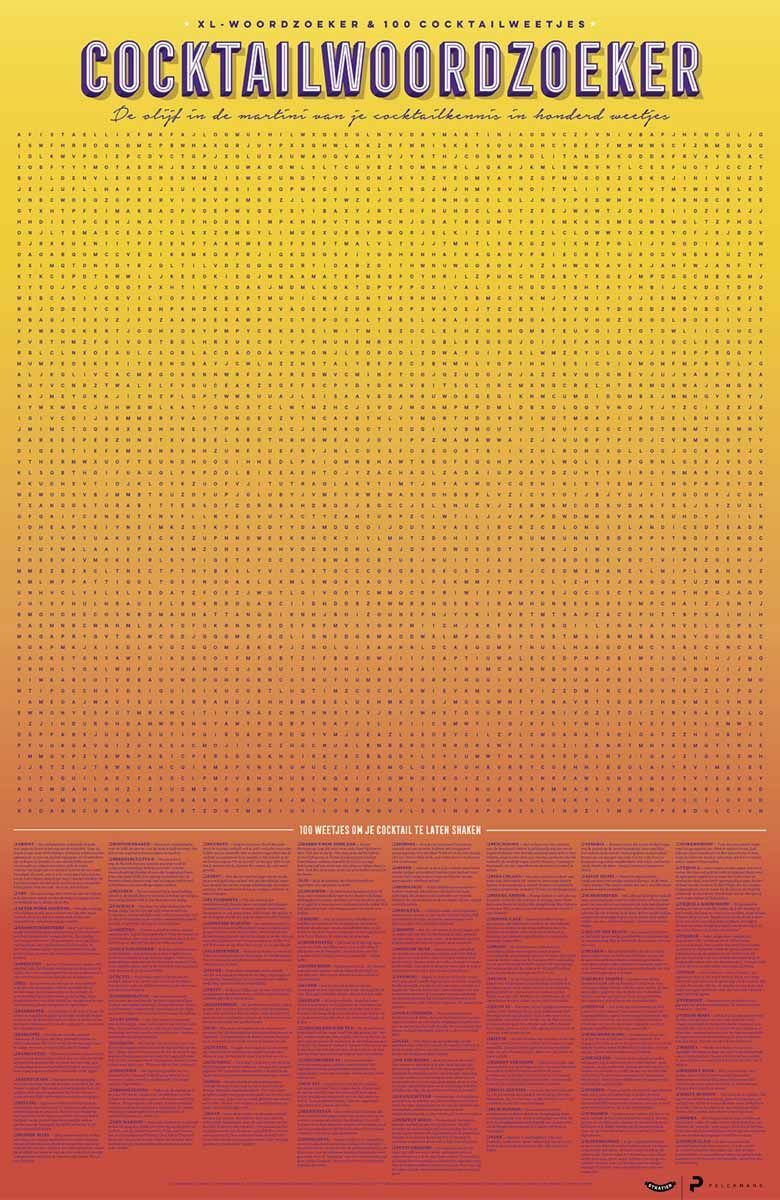 XL Spelposter - Cocktailwoordzoeker