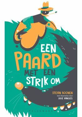 Een paard met een strik om