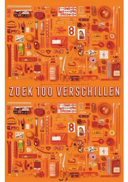 XL Spelposter - Zoek 100 verschillen Oranje