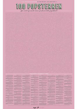 XL Spelposter - 100 Popsterren Woordzoeker